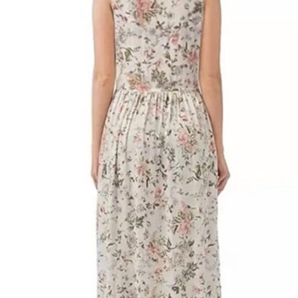 Frye Button Down Floral Tank Folk Garden Fairy Midi Dress Size Large Pockets - Picture 2 of 9